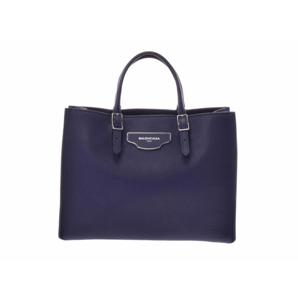 Balenciaga The Paper leather bag Navy Blue strap